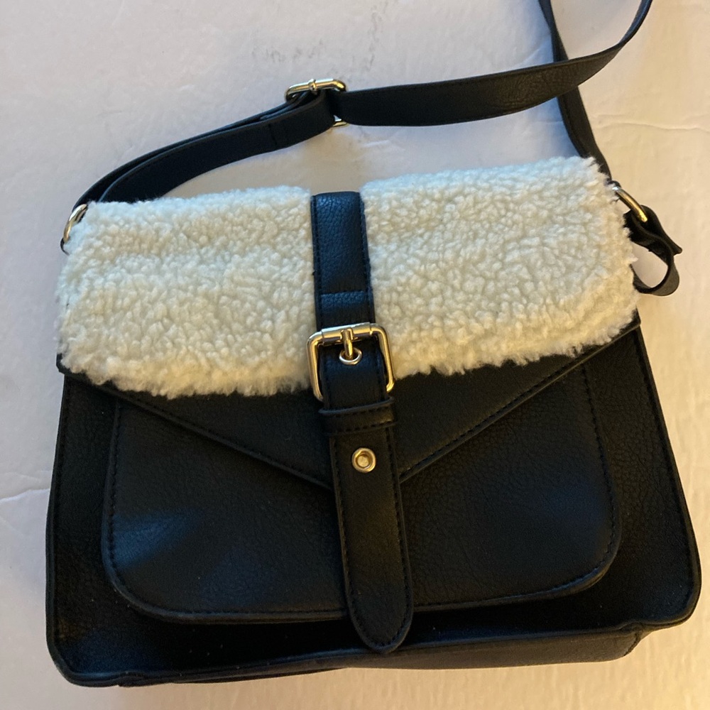 MIA Black and Cream Crossbody Bag